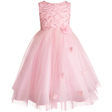 Vestido de fiesta para niñas color rosa blush Gerat